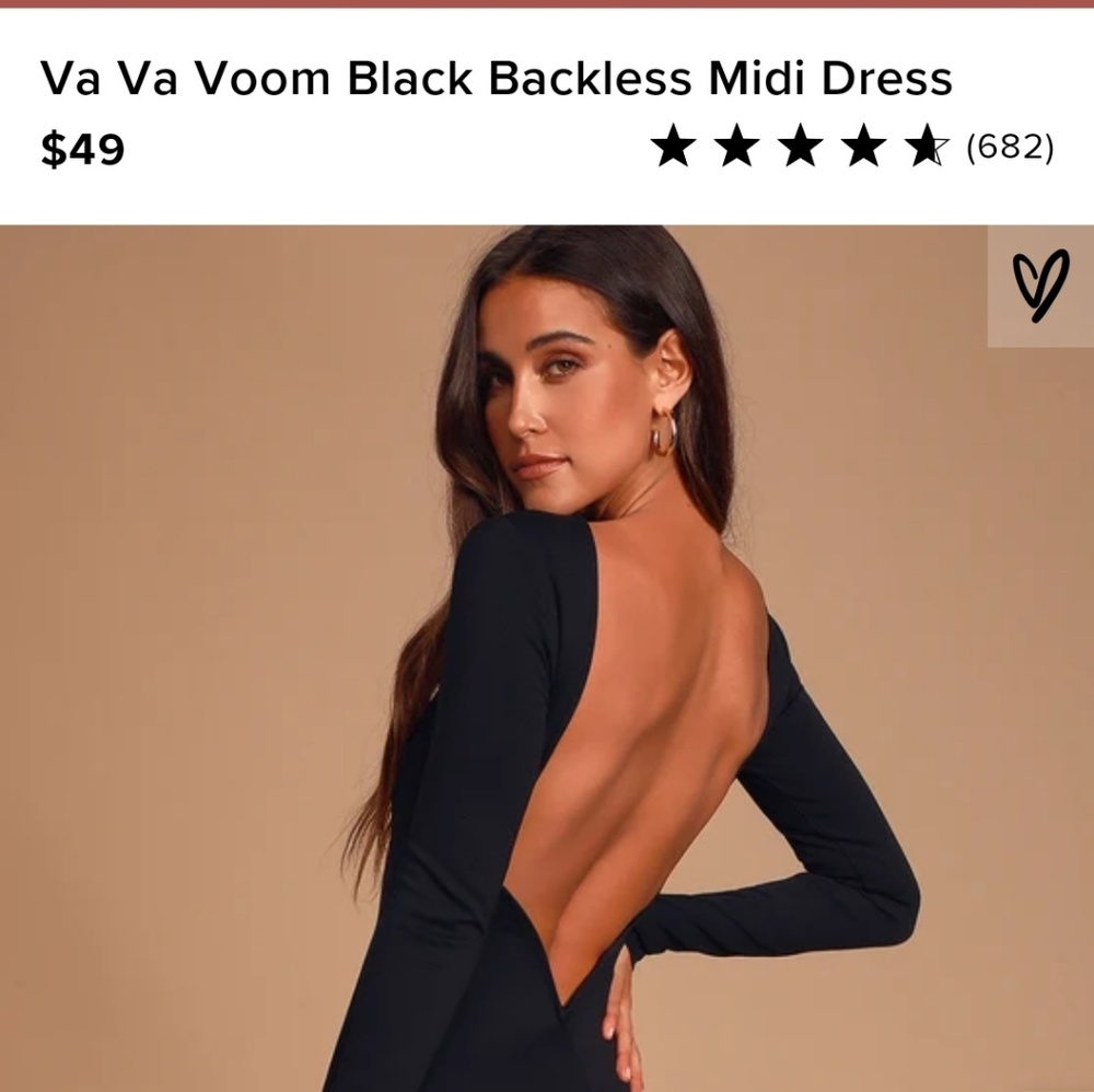 Lulu's VA VA voom black backless dress
